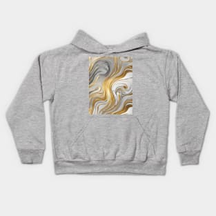 Gold and Silver Abstract Swirls Kids Hoodie